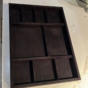 California Closet Black Velvet Jewelry Tray 16.25” x 12” x 2”